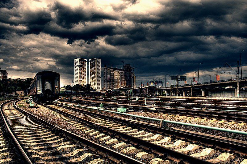 hdr, city, рельсы, жд photo preview