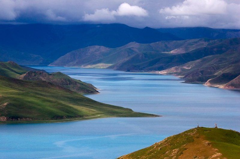 озеро, ямдрок-цо, тибет Ямдрок-цоphoto preview