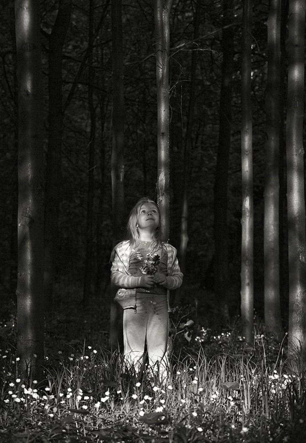 маленькая девочка в темном лесу. Автор: Марина Кочетова , Марина Кочетова