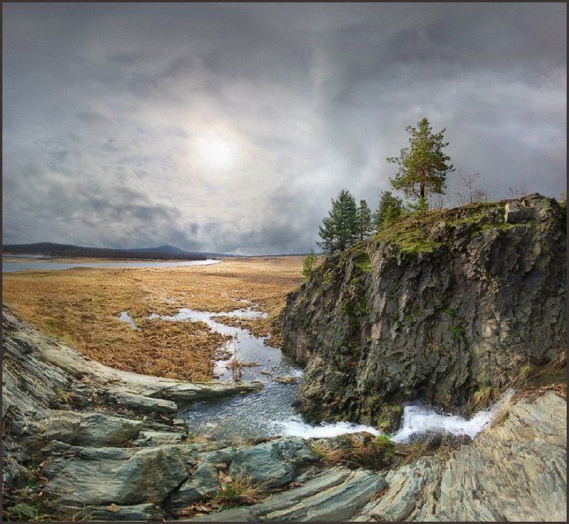 ручей, весна, поля Спускался ручей...photo preview