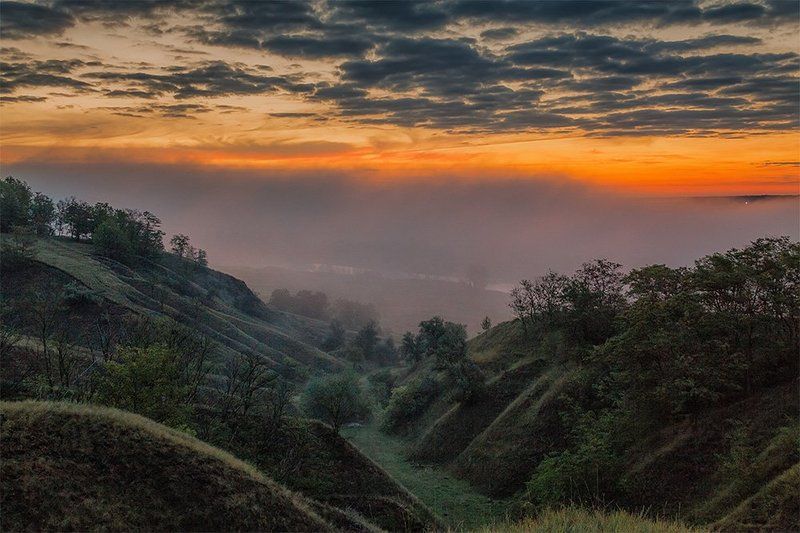 утро, восход, туман Утро. Перед восходомphoto preview