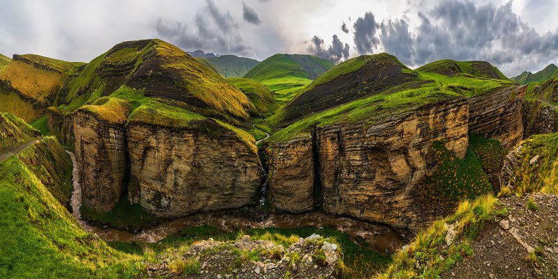 природа, пейзаж, горы, кавказ, природа россии, дикая природа, закат, свет, облака, вечер, весна, панорама *photo preview