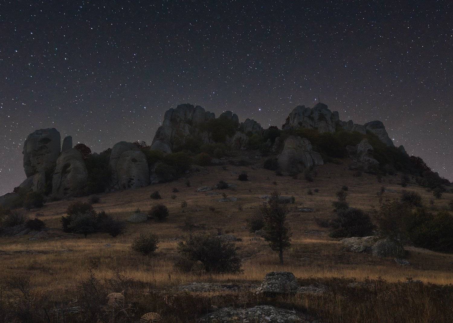 горы, крым, долина привидений, звезды, Антон Дмитриев