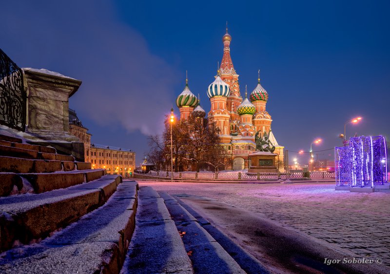Покровский собор, Москва, Красная площадь, утро, зима, Pokrovsky Cathedral, Moscow, Red Square, morning, winter Покровский соборphoto preview