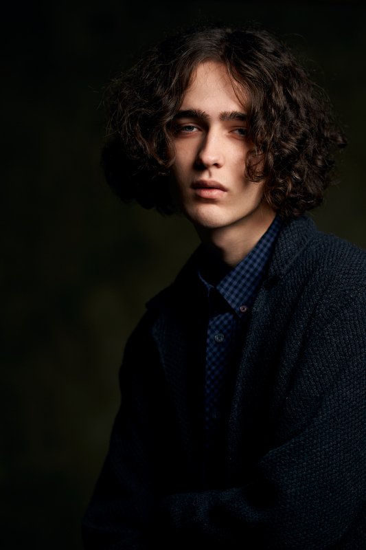 portrait, lowkey, black, hair, men Никитаphoto preview