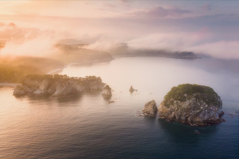 приморский край море солнце рассвет владивосток заповедник скалы photo preview