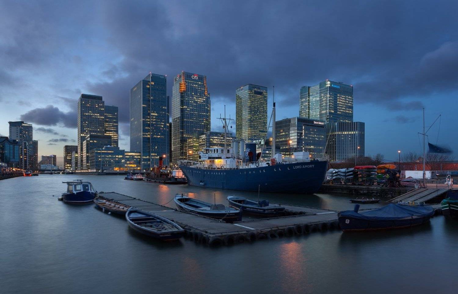 uk, london, canary wharf, blue hour, англия, лондон, Alex Darkside