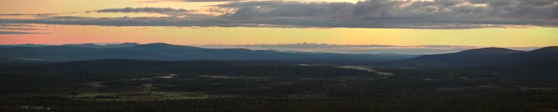 кольский, полуостров, полярный, день, ночь, лето Панорама теплой северной июльской ночи фото превью