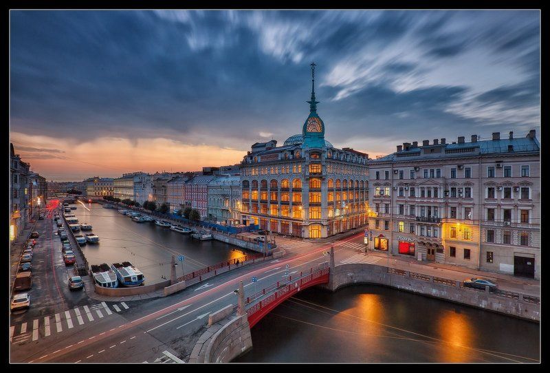 санкт, петербург, петроград, ленинград, мойка, красный, мост, река про Питер или про R из RGB...photo preview