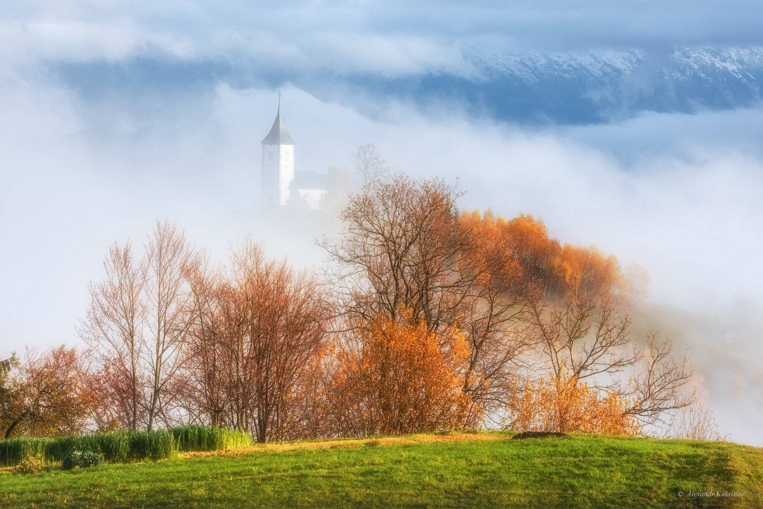 В тумане осени.... Автор: Александр Кукринов словения, осень, туман, пейзаж, утро, Александр Кукринов