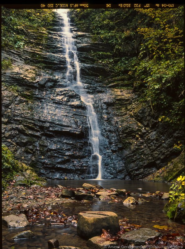 waterfall, stream, water, autumn, carpathians, carpathian mountains, countryside, mood, tranquil, mountains, foliage, wonderland, land, field, scenic, fall, background, tree, outdoor, forest, color, colorful, alpine, hill, scenery, yellow, country, vivid, Waterfall in the Carpathian mountains, Ukraine, Fuji Velvia Filmphoto preview