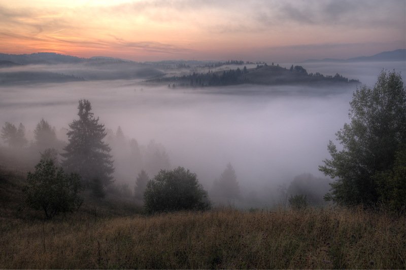 горы, карпаты, туман, утро, зори, заря Карпатские зориphoto preview