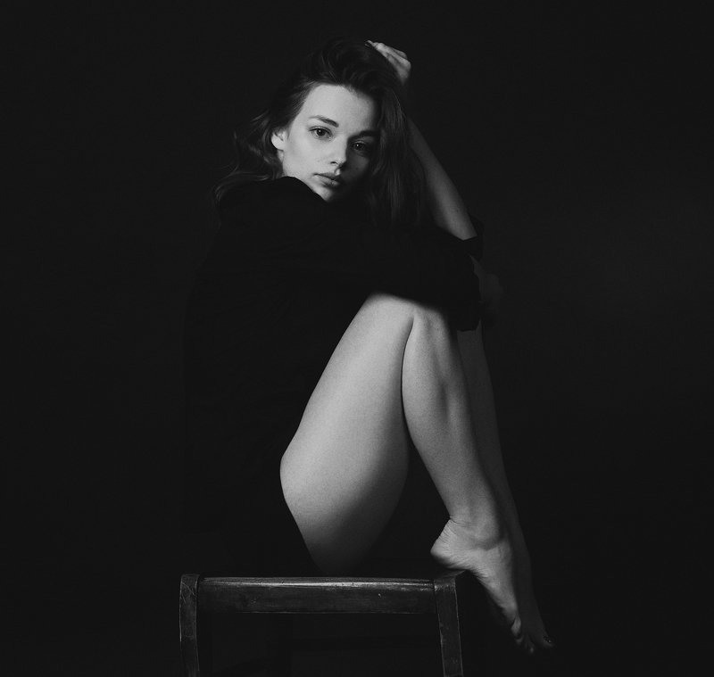 портрет,черно-белое,девушка,настроение, Ольгаphoto preview