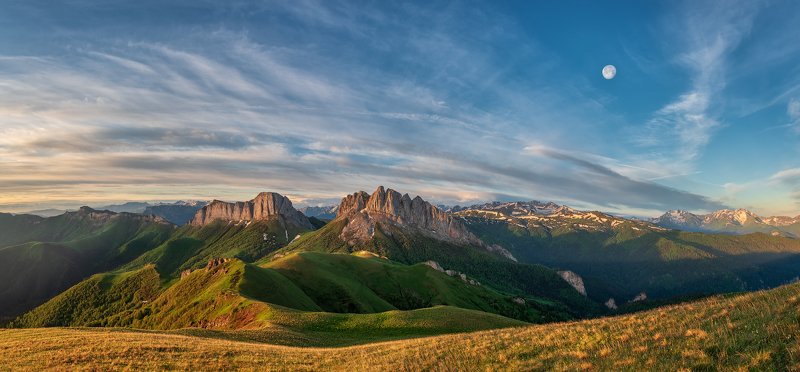 закат, большой тхач, малый тхач, асбестная, горы, пейзаж, рассвет, кавказ, адыгея, ачешбоки Восточный и Западный Ачешбокphoto preview