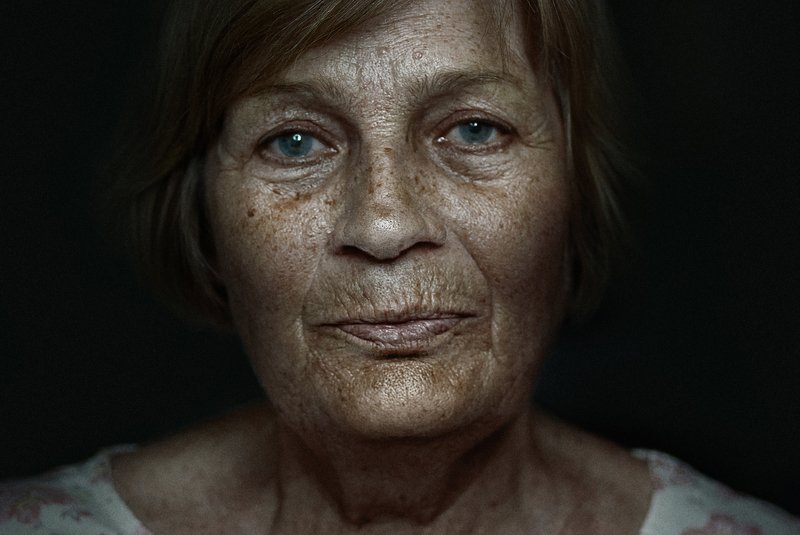 portrait, old, senior, face, woman, people, person, elderly, close-up, eyes, wrinkles, serious, mature, human, closeup, age, retirement, white, looking, one, aged, expression womanphoto preview