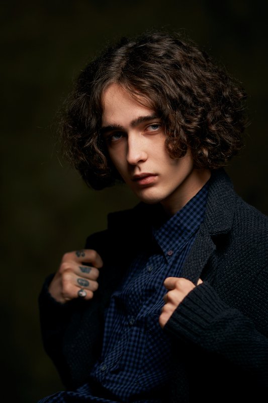 portrait, lowkey, black, hair, men, tattoo Никитаphoto preview