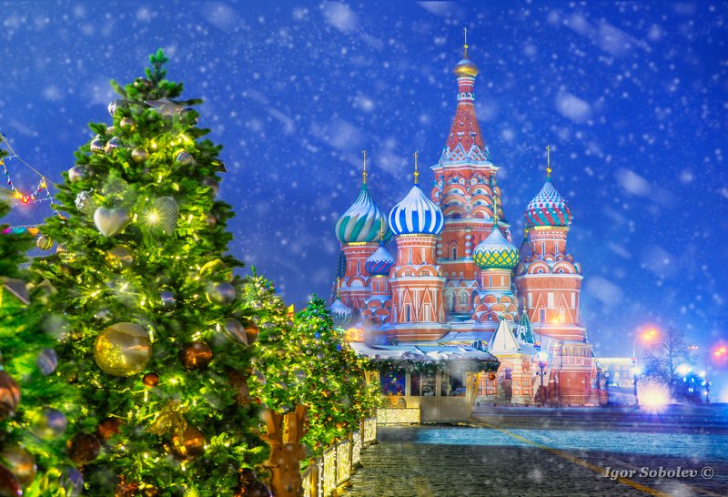 собор василия блаженного, москва, зима, утро, st. basil\\\'s cathedral, moscow, winter, morning, снег, snow Собор Василия Блаженногоphoto preview