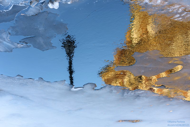 город, санкт-петербург, река мойка,театральный мост, зима,отражения, парейдолия,концептуальное Противостояние...Зима и весна.photo preview