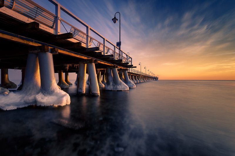 baltic sea, poland, pier, water, sea, snow, frost, ice Pierphoto preview