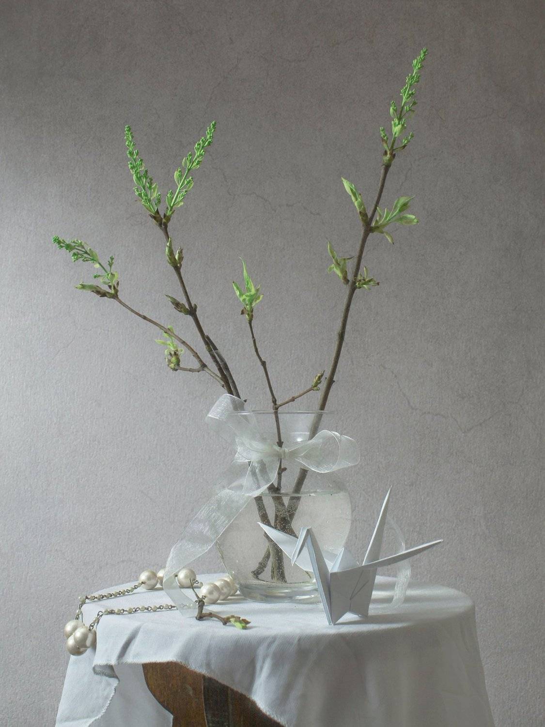 натюрморт, оригами, ветки, жемчуг, украшения, Ольга Савостина