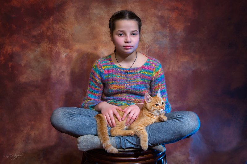 ДЕВОЧКА С КОТОМphoto preview