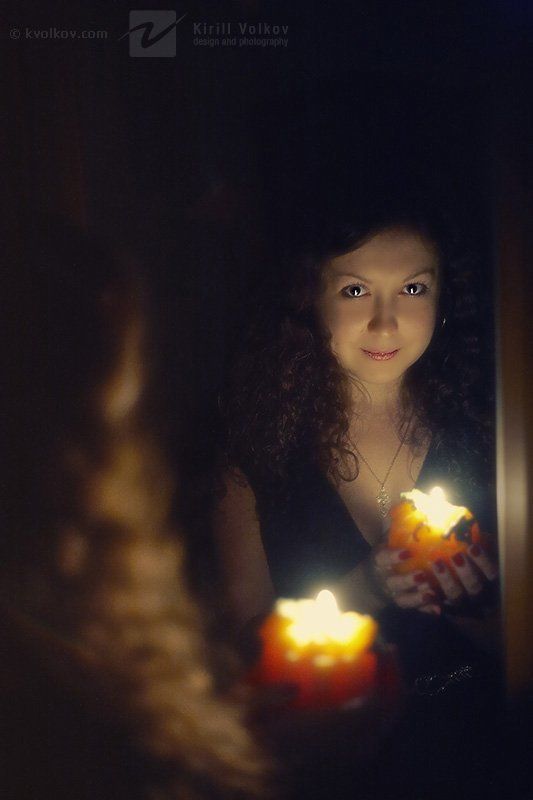 кудри, свеча, пламя, магия, зеркало кудри и немножечко магииphoto preview