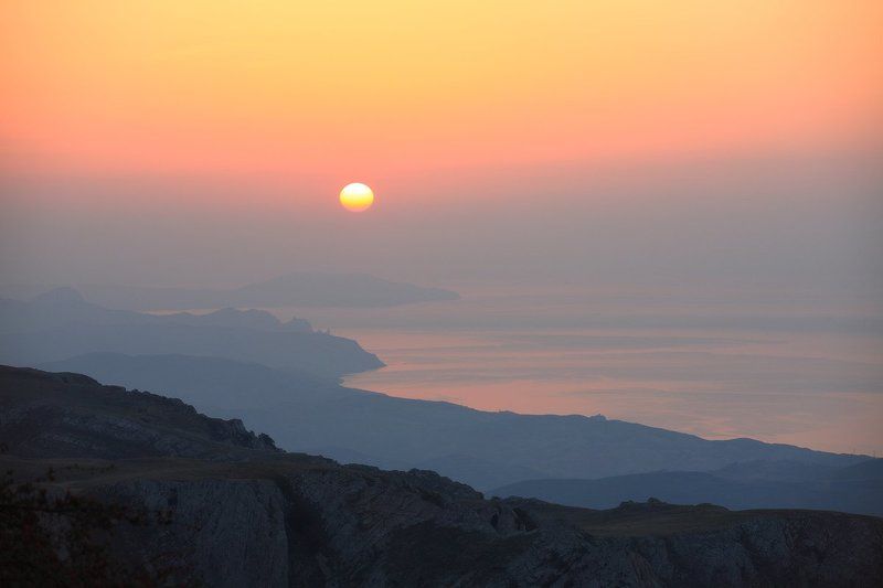 крым, восход, море, горы, фото михаила псарева Рассвет обыкновенныйphoto preview