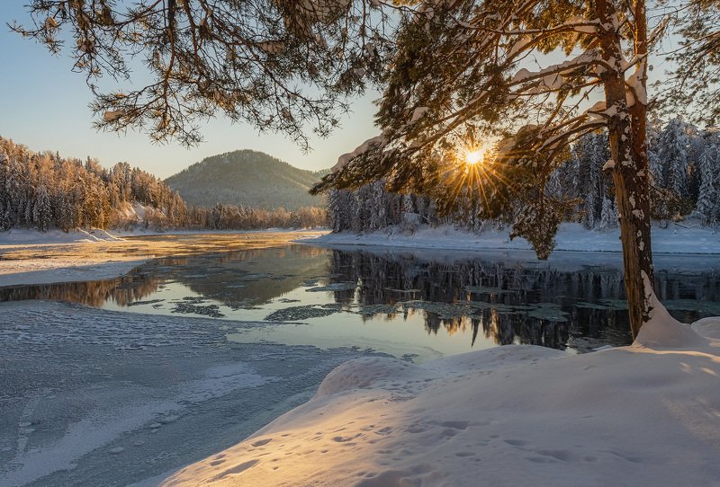 река, бия Зимний Алтайphoto preview