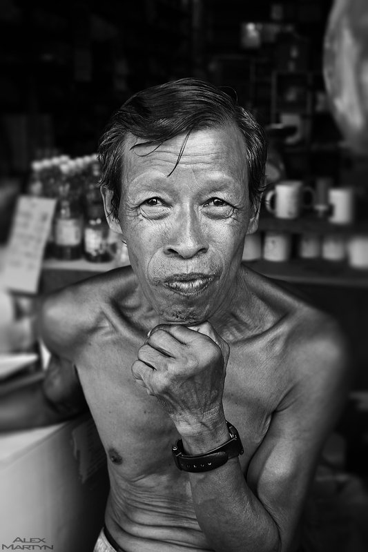 портрет, мужчина, таец, тайланд, пхукет, город, улица, морщины, Таецphoto preview
