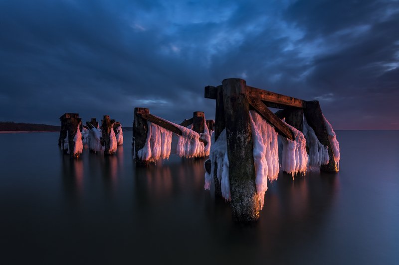baltic, sea, poland, frost, ice, winter, snow, reflection, long exposure Dawnphoto preview