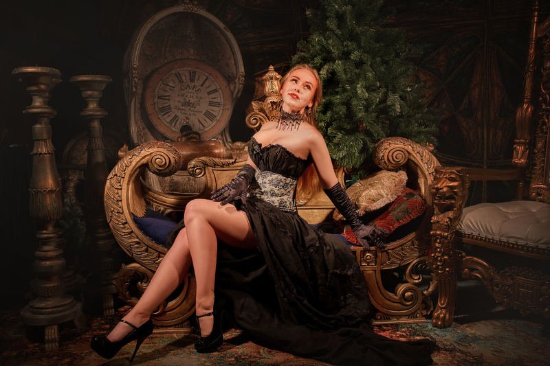 портрет, эротика, красота, модель, жанр, rekhov Под ёлочкойphoto preview