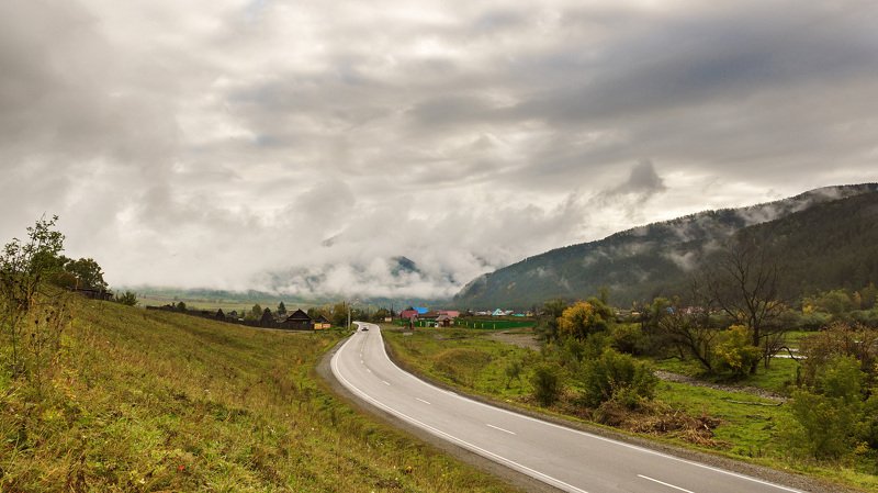 пейзаж, осень, гогы, Горный Алтай  Дорога в туман. photo preview