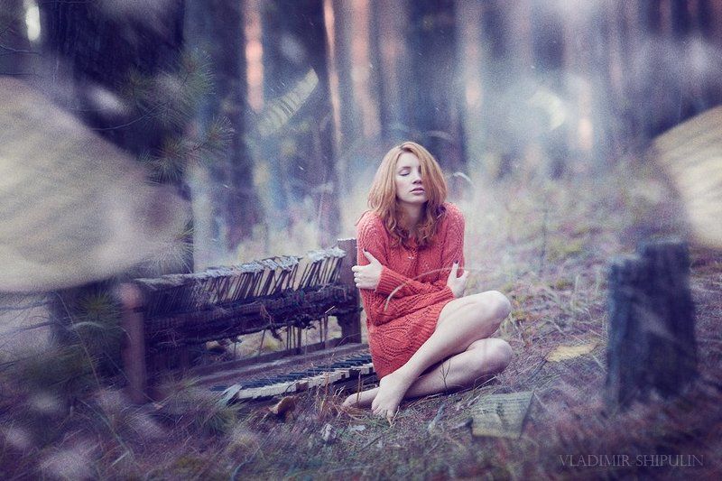 девушка,фото,лес,снег,зима,ноты,пианино,арт,girl,photo,forest,snow,winter,music,piano,art,vladimir,shipulin,владимир,шипулин * * *photo preview