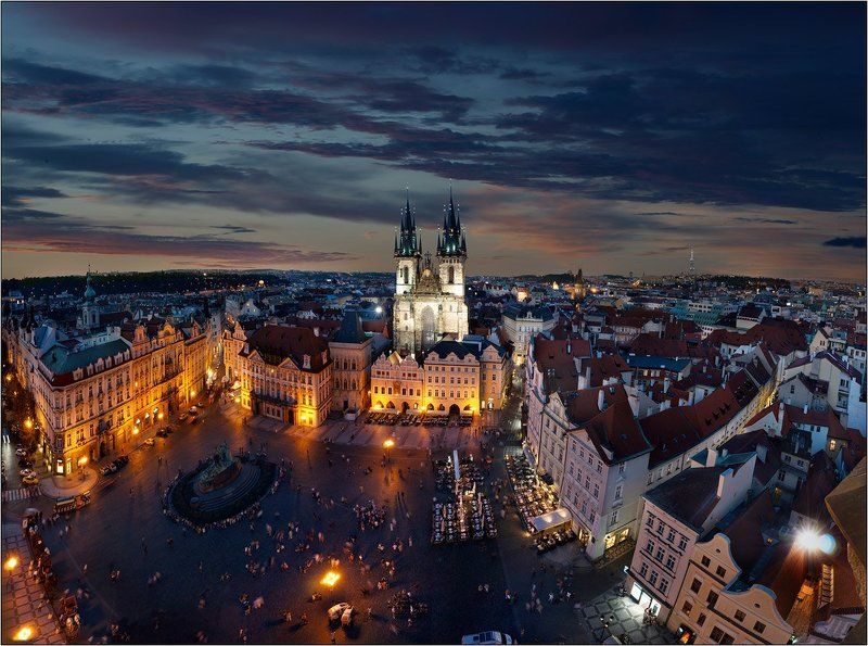 прага, староместская, площадь, вечер, богородица, над, тыном Богородица над тыном...photo preview