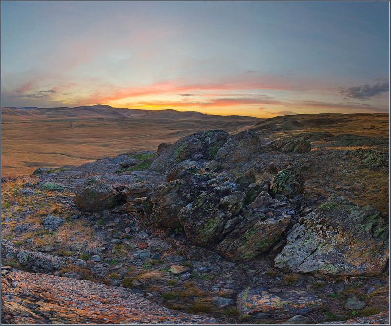 закат, рассвет, пейзаж Закат на Аркаиме фото превью