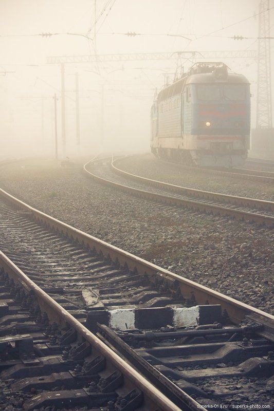 львов, железная дорога, поезд, поезда, утро, туман, рассвет Сегодня утромphoto preview