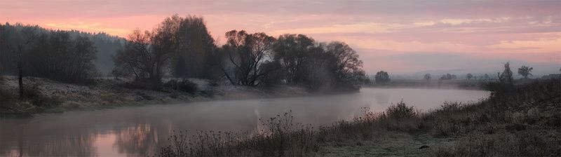 утро, туман, река, иней Октябрьphoto preview