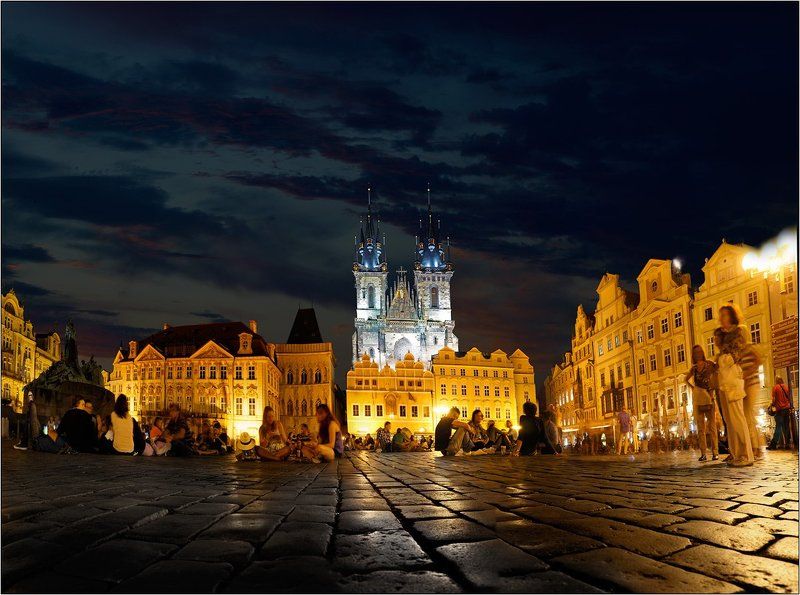 прага, староместская, площадь, вечер, богородица, над, тыном Вечер на Староместской площади. Прагаphoto preview