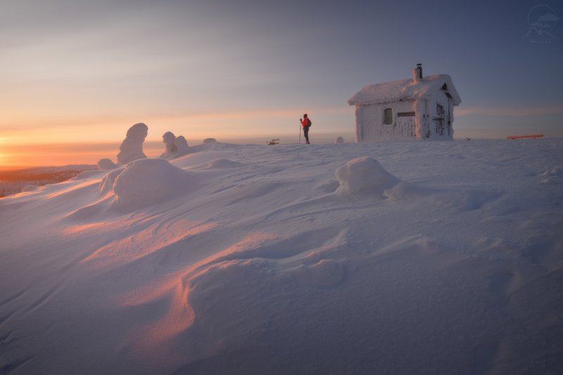 пейзаж, природа, море, финляндия, лапландия Встреча на закатеphoto preview
