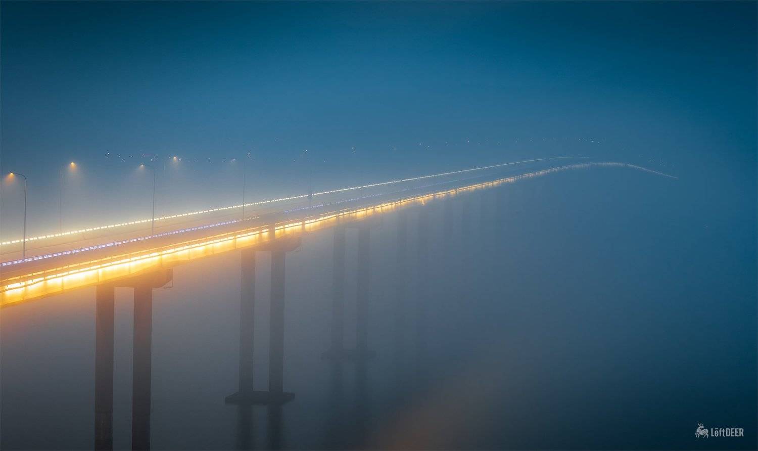Night return. Автор: Xiaolei Yang night,bridge,road,Colour,mysterious,landscapes,city,wenzhou,China, Xiaolei Yang