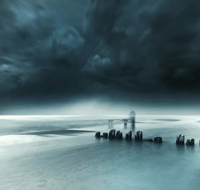 Sea, long exposure, water, clouds, sky, fisherman *photo preview