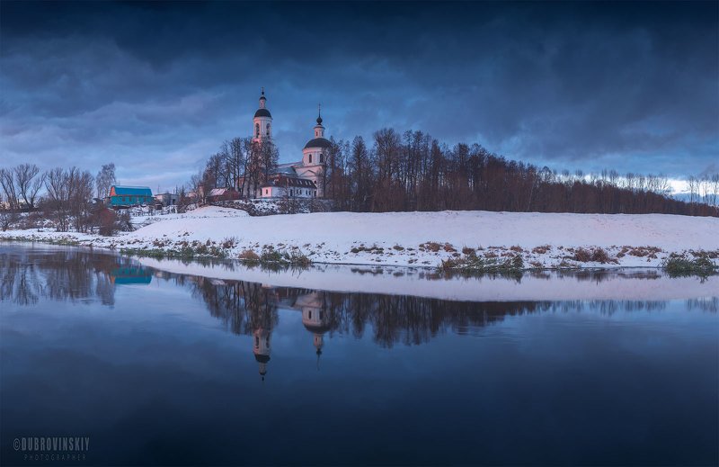филипповское, владимирская область, река, теза, зима, закат Филипповское фото превью