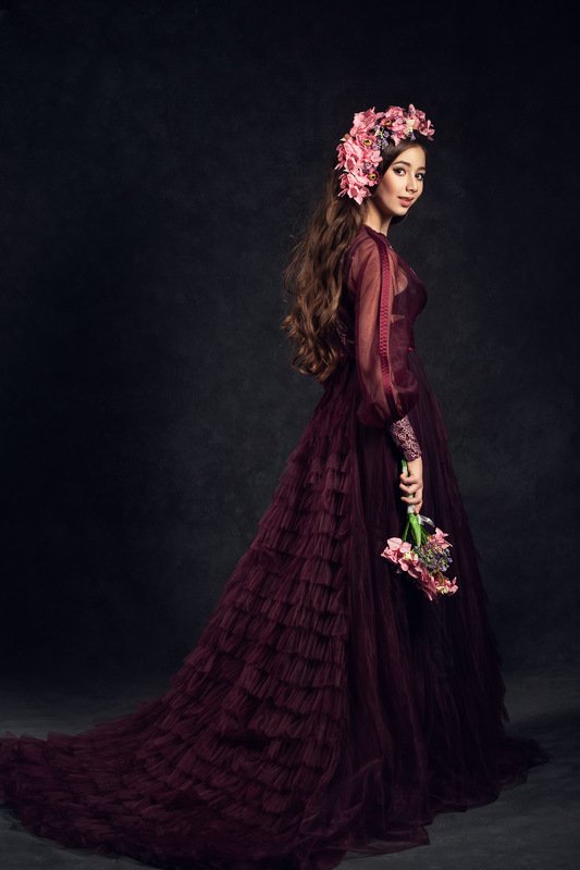 мода, фешн, бьюти, портрет, красавица, арт, цветы, весна, сказка, красный, красота ***photo preview