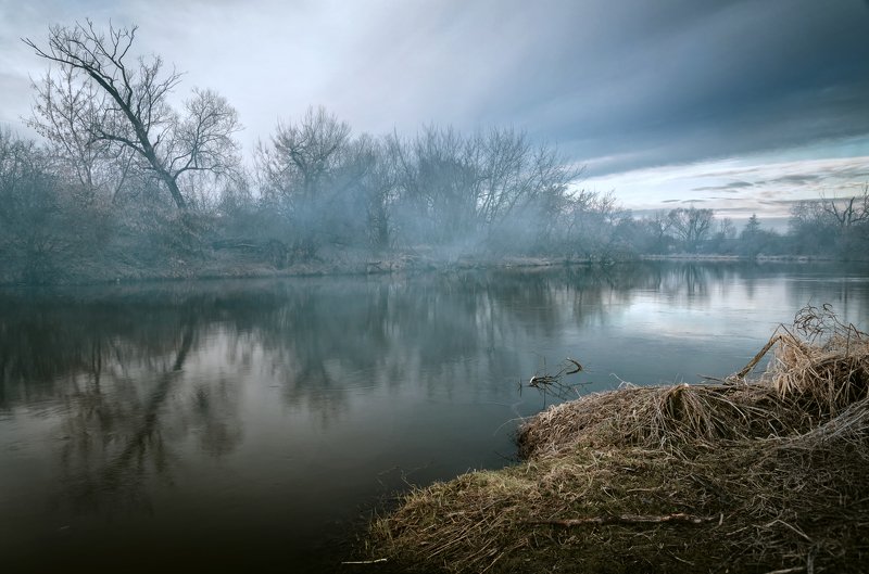 fog, morning, landscape, rive, winter, Morning moodphoto preview