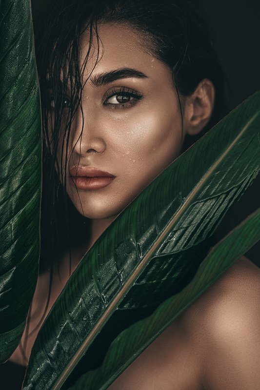 green, hot,leaves,female,girl,fashion,wet Hot Greenphoto preview