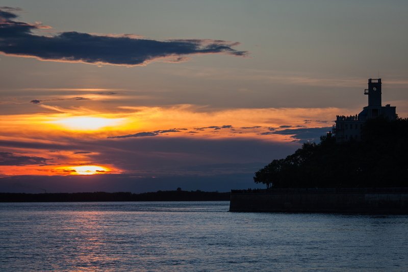 амур, хабаровск, вечер, вода, закат, река Хабаровскphoto preview