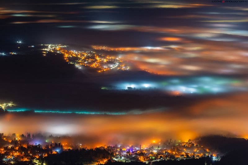 fog, foggy, night, city Софияphoto preview