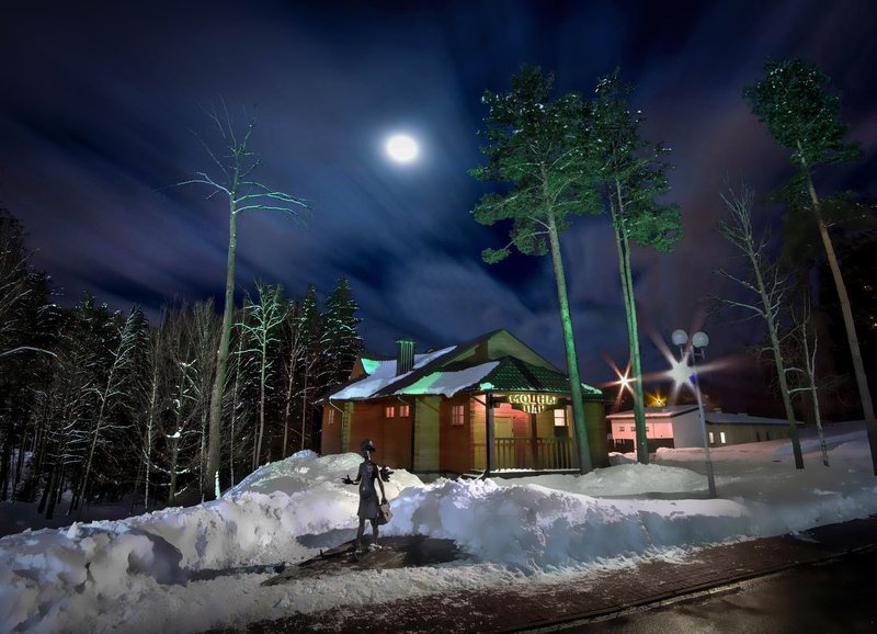 беларусь, звезды, зима, луна, мороз, ночь, снег, замок, баня, вечера-на-хуторе Банных дел мастер лунным вечером на хуторе фото превью