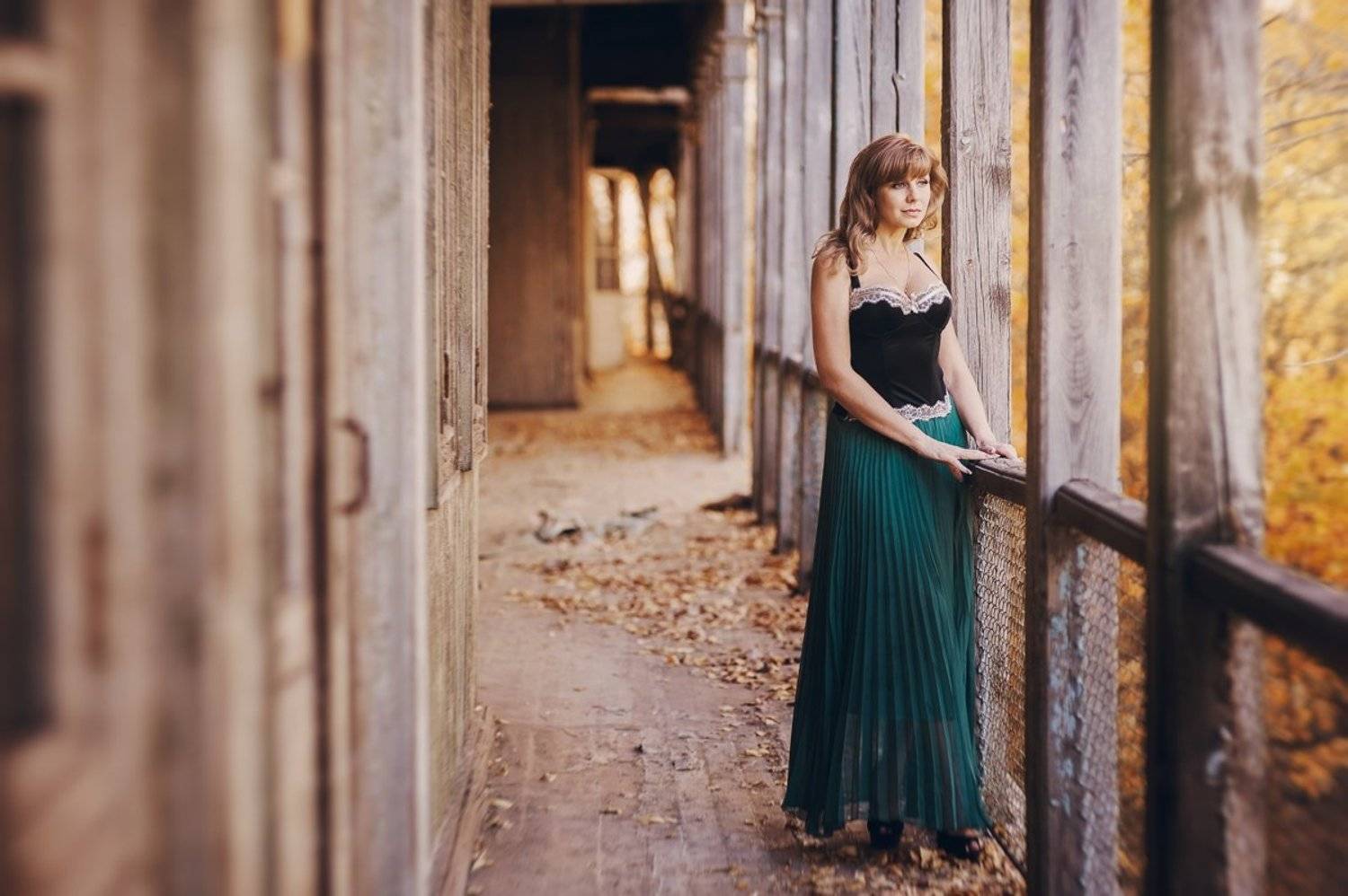 девушка, портрет, осень, Ростислав Росицкий