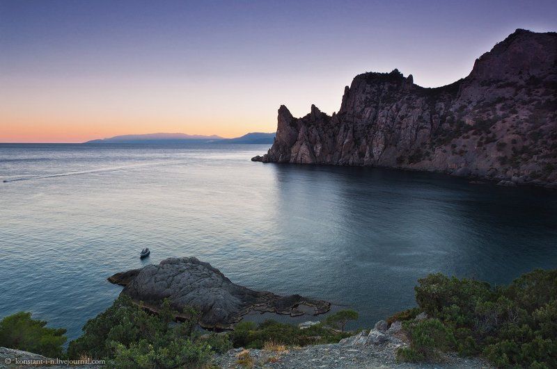 пейзаж, море, закат, бухта Голубая бухта после захода солнцаphoto preview